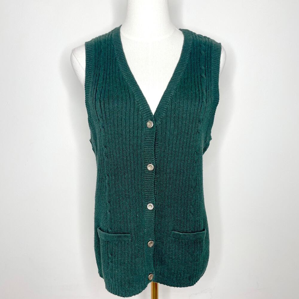 Vintage 90s Sag Harbor‎ Dark Academia Heritage Layer Cottagecore Sweater Vest S
